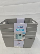 Paquete de 5 cestas de almacenamiento de plástico Niftii con asas resistentes, ligeras y duraderas segunda mano  Embacar hacia Mexico