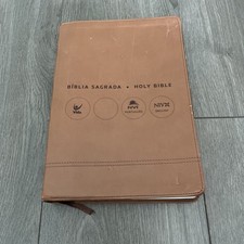 Biblia Sagrada Portugues Holy Bible Portuguese English Brown  comprar usado  Enviando para Brazil