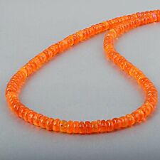 Colar de prata 925 corrente contas Rondelle lisas opala mexicana laranja qualidade superior comprar usado  Enviando para Brazil