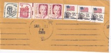 EUA 1985 7 SELOS DE PERFIN AMARRADOS A PEÇA DOBRADA DE COOK COUNTY IL RECORDER #37, usado comprar usado  Enviando para Brazil