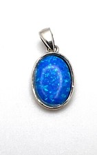 Pingente de prata esterlina 925 opala de laboratório azul 15 mm x 10 mm comprar usado  Enviando para Brazil