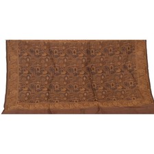 Tecido marrom tecido de seda pura vintage Sanskriti decoração artesanato 26" X 43" comprar usado  Enviando para Brazil