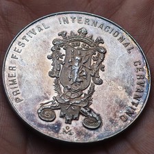 MEXICO MEDALLA DE PLATA 1972 GUANAJUATO PRIMER FESTIVAL INTERNACIONAL CERVANTINO comprar usado  Enviando para Brazil