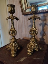 Paire bougeoirs bronze d'occasion Paire bougeoirs bronze d'occasion  Plérin