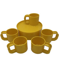 Usado, Lote de 10 pratos e canecas vintage retrô Ingrid melamina MCM amarelo lanche comprar usado  Enviando para Brazil