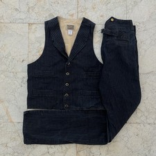 Conjunto de 2 peças jeans vintage Frontier Classics listrado com pinos parte superior e inferior comprar usado  Enviando para Brazil