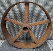 Roda de ferro fundido antiga 18" diâmetro 3,5 espessura trator agrícola peça centro 1,25" comprar usado  Enviando para Brazil