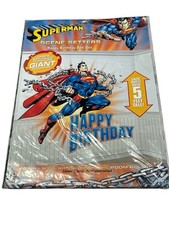 DECORACIÓN DE PARED GIGANTE SUPERMAN CON FELIZ CUMPLEAÑOS AÑADIR EN ESCENA CONFIGURADORES segunda mano  Embacar hacia Mexico
