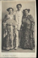 Usado, CLECKHEATON WEST YORKSHIRE Mulheres Inglesas Asiáticas Kimonos Fãs MODA ASIÁTICA RPPC comprar usado  Enviando para Brazil