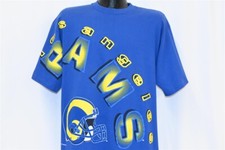 camiseta vintage anos 90 LOS ANGELES RAMS CAPACETE OFICIAL DA NFL FUTEBOL GRANDE L  comprar usado  Enviando para Brazil