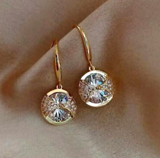 Lujo Brillante Redondos Circón Pendientes Mujeres Dorado Moda Hipoalergénico Regalo segunda mano  Embacar hacia Mexico