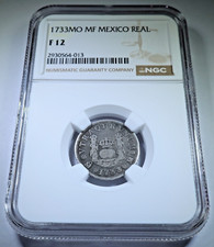 Moeda NGC 1733 México prata 1 real data chave colonial espanhola 1700 pilar 1R, usado comprar usado  Enviando para Brazil
