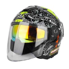 Capacete de rosto aberto 3/4 viseira dupla Casco Capacete Scooter City Street Riding comprar usado  Enviando para Brazil