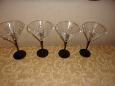 Copos Cristal D'Arque Martini em relevo com haste preta de azeitonas - Conjunto de 4 comprar usado  Enviando para Brazil