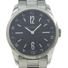Relógios BVLGARI Solo tempo ST37S mostrador preto aço inoxidável quartzo analógico d... comprar usado  Enviando para Brazil