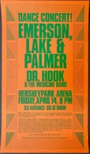 Pôster de concerto EMERSON LAKE & PALMER HERSHEY 1972 14x24 RARO comprar usado  Enviando para Brazil