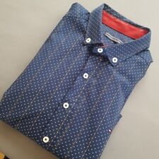 Camisa masculina Tommy Hilfiger botão para baixo Vollar listra Poka Dot geométrica grande G comprar usado  Enviando para Brazil