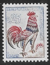 Yvert 1331d coq d'occasion  Paris IX