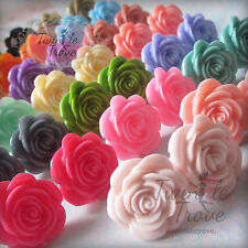 Brincos grandes flor rosa cravejados retrô vintage kitsch fofo preto rosa quente e outros, usado comprar usado  Enviando para Brazil