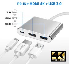 Adaptador Battony USB C para HDMI adaptador USB tipo C conversor AV multiporta com 4K comprar usado  Enviando para Brazil