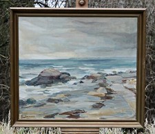 Knud Jespersen (1879-1954) - Costiere Landscape Con Mare, Grande Oil On Cavnas, usado comprar usado  Enviando para Brazil