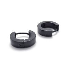 Brincos Huggie Masculinos de Aço Inoxidável Argola Preta Argola Plugue de Parafuso Prisioneiro Orelha 1 Par Novo comprar usado  Enviando para Brazil