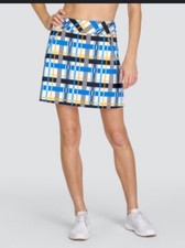 TAIL Darby Golf SKORT L Grande Xadrez Azul Dourado Amarelo Saia Golfcore Alto comprar usado  Enviando para Brazil
