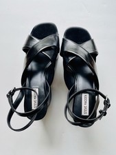 Usado, Sandálias anabela Steve Madden Misty MIST08S1 feminina 10 couro preto usadas comprar usado Usado, Sandálias anabela Steve Madden Misty MIST08S1 feminina 10 couro preto usadas comprar usado  Enviando para Brazil