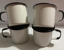 Enamelware mugs white for sale  Burlington