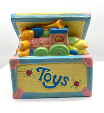 Cofrinho Enesco Plasterware Kitsch caixa de dinheiro brinquedo etiqueta original década de 1980, usado comprar usado  Enviando para Brazil