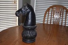 Cabeça de cavalo de ferro fundido pesado poste de engate cerca portão topper com anel, usado comprar usado  Enviando para Brazil