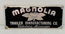 Emblema/emblema residencial móvel vintage MAGNOLIA TRAILER MFG Vicksburg, Miss. 9,25x3,75"" comprar usado  Enviando para Brazil