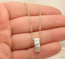 Lindo pingente feminino folheado a ouro amarelo 14K em diamante simulado corte redondo de 1 quilate, usado comprar usado  Enviando para Brazil