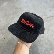 Chapéu de veludo Marlboro Snapback preto boné cigarros raro novo sem etiquetas comprar usado  Enviando para Brazil