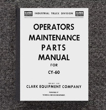 1967 Manual de manutenção de instruções do operador de empilhadeira compatível com Clark CY 60 O-201 comprar usado  Enviando para Brazil
