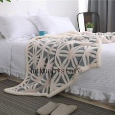 Cobertor xadrez de pelúcia super macio grosso sofá-cama de casal cordeiro cashmere comprar usado  Enviando para Brazil