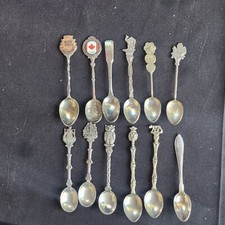 Usado, 12 colheres Demitasse vintage lembrança placa de prata, antigas ss princesa Charlotte comprar usado  Enviando para Brazil