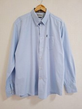 Camisa masculina Barbour tecido oxford azul celeste algodão ajuste sob medida tamanho XXL EUA XL comprar usado  Enviando para Brazil