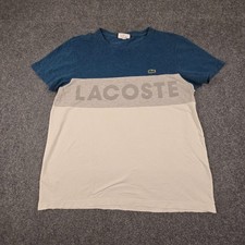 Camisa masculina Lacoste GRANDE branca tripulação manga curta algodão soletrado logotipo tamanho XL comprar usado  Enviando para Brazil