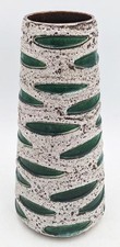 VASO DE CERÂMICA VINTAGE ALEMÃO OCIDENTAL VEB HALDENSLEBEN VERDE BRANCO GORDURA LAVA c1960's, usado comprar usado  Enviando para Brazil