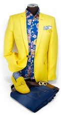 Terno amarelo masculino blazer de um botão formal negócios noivo smoking ternos de casamento, usado comprar usado Terno amarelo masculino blazer de um botão formal negócios noivo smoking ternos de casamento, usado comprar usado  Enviando para Brazil