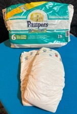 (2) 1997 Fraldas Vintage Pampers BABY-DRY PLASTIC Tamanho 6 com Bolsa Aberta comprar usado  Enviando para Brazil