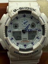 Relógio Casio G-Shock GA-100-7A branco 51mm Ana-Digi quartzo muito bom bateria nova comprar usado  Enviando para Brazil