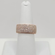 Anel de ouro rosa 14K sobre prata esterlina feito com zircônia Swarovski tamanho 7 $300 comprar usado  Enviando para Brazil