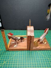 Wooden bookends cockerels for sale  WOLVERHAMPTON