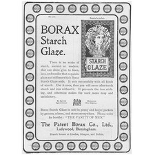 Esmalte de amido BORAX anúncio vitoriano 1900 comprar usado  Enviando para Brazil
