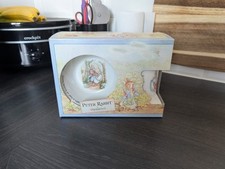 Używany, VINTAGE WEDGWOOD Beatrix Potter Piotruś Królik Miska i kubek Przedszkole Zestaw 1991 na sprzedaż  Wysyłka do Poland