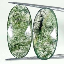 Używany, 16.00Cts Verde Naturale Muschio Agata Gemma Checker Sfaccettato Ovale Paio na sprzedaż Używany, 16.00Cts Verde Naturale Muschio Agata Gemma Checker Sfaccettato Ovale Paio na sprzedaż  Wysyłka do Poland