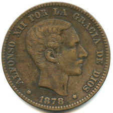 Espagne centimos alfonso d'occasion  Lyon IV