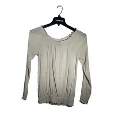 Blusa feminina Le Chateau creme crepe bainha flocada leve tamanho XS comprar usado  Enviando para Brazil